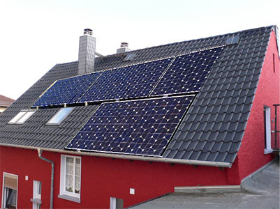 Monocrystalline Solar Panel Mounted on a Roof